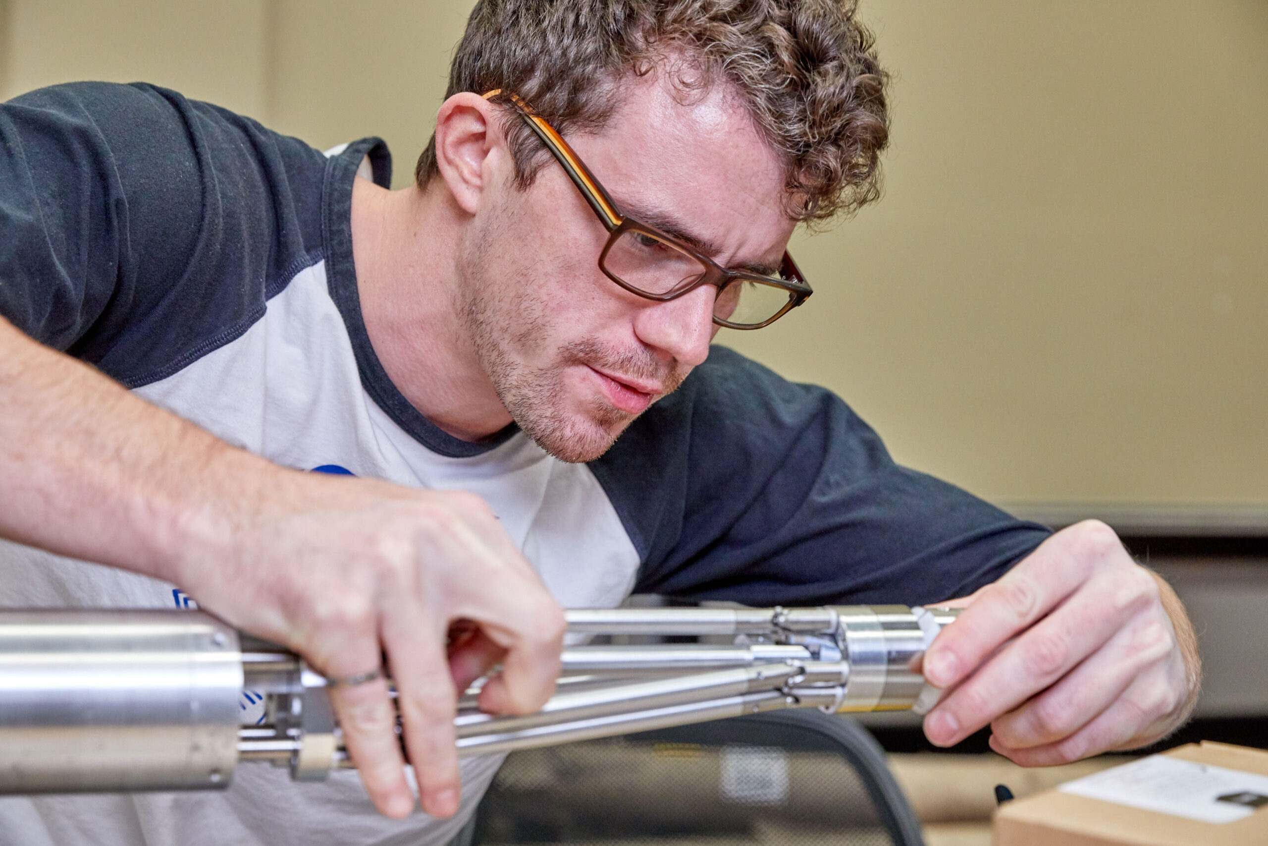 An engineer working on a prototype